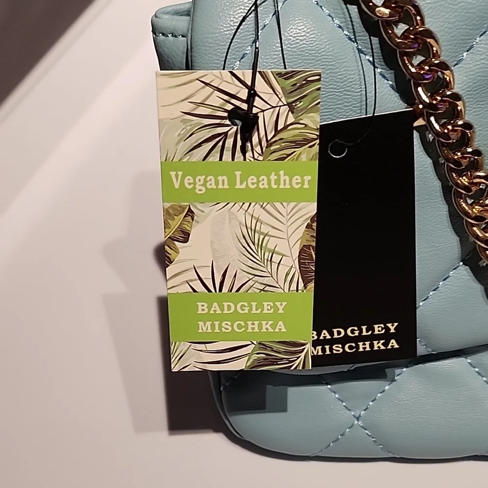 Badgley Mischka Sky Blue Quilted Crossbody Bag